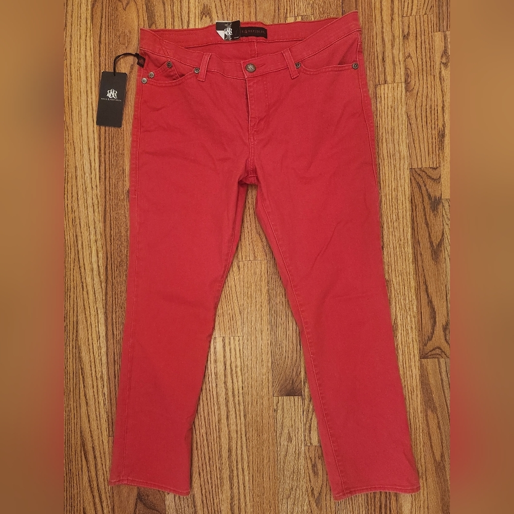 New, Rock & Republic, Cherry Bomb Color, Ankle Jeans, Size 14